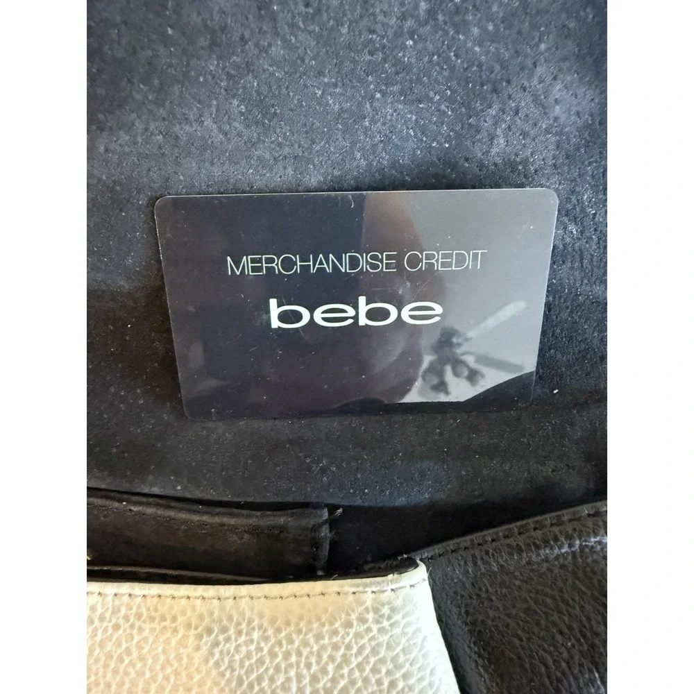 Bebe Genuine Leather Black White Croc Embossed Envelope Clutch Y2K